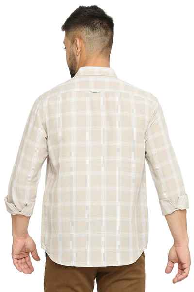 BASICS Mens  BEIGE SLIM SHIRT 23BSH51473 HS