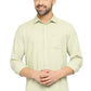 BASICS Mens  OLIVE SLIM SHIRT 23BSH51747 LS