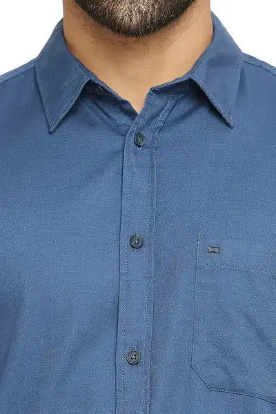 BASICS Mens  BLUE SLIM SHIRT 23BSH51963 HS