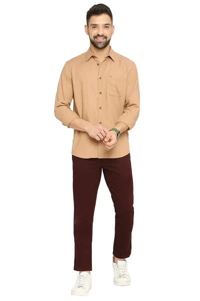 BASICS Mens  KHAKI SLIM SHIRT 23BSH52056 LS