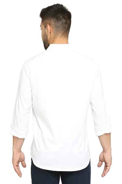 BASICS Mens  WHITE SLIM SHIRT 23BSH51718 LS