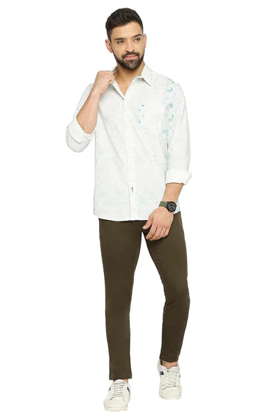 BASICS Mens  BEIGE SLIM SHIRT 23BSH51888 LS