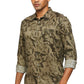 BASICS Mens  OLIVE SLIM SHIRT 23BSH51891 LS