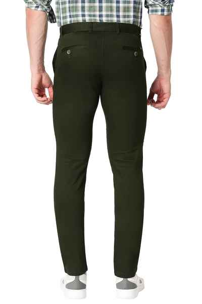 BASICS Mens  OLIVE TAPERED TROUSER 22BTR51026 FLATFRONT