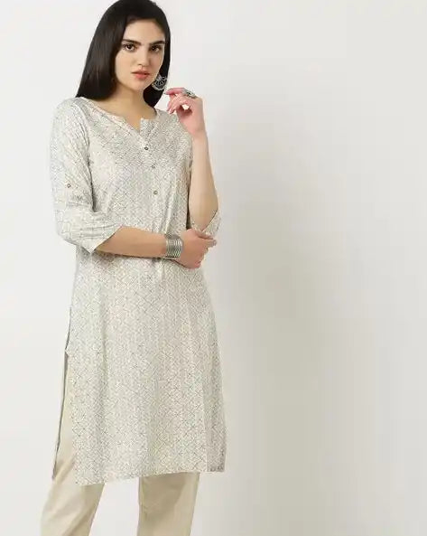 WOMENS KURTHI CREAM