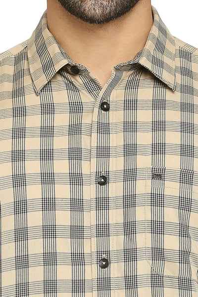 BASICS Mens  BEIGE SLIM SHIRT 23BSH51531 LS