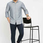 BASICS Mens  GREY SLIM SHIRT 23BSH51927 HS