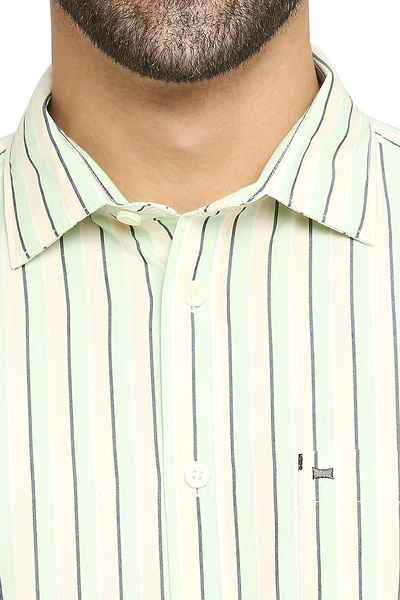 BASICS Mens  LIGHT GREEN SLIM SHIRT 23BSH51952 HS