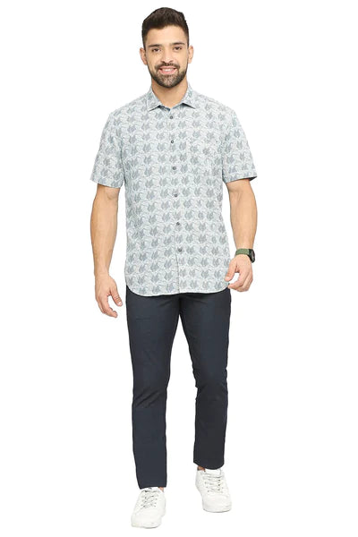 BASICS Mens  BLUE SLIM SHIRT 23BSH51923 LS