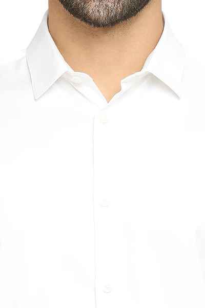 BASICS Mens  WHITE SLIM SHIRT 23BSH51718 LS