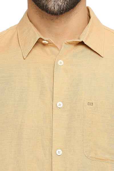 BASICS Mens  LIGHT BROWN SLIM SHIRT 23BSH51480 HS