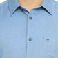 BASICS Mens  BLUE SLIM SHIRT 23BSH52059 LS