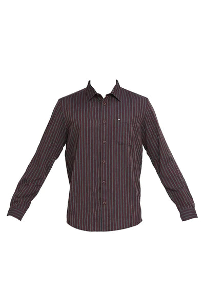 BASICS Mens  MAROON SLIM SHIRT 23BSH51955 LS