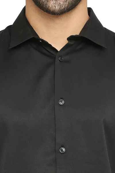 BASICS Mens  BLACK SLIM SHIRT 23BSH51714 LS