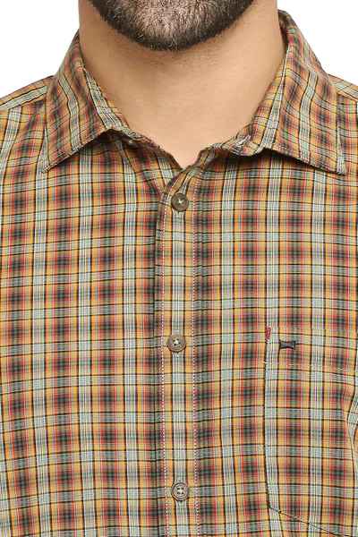 BASICS Mens  GREEN SLIM SHIRT 23BSH51488 HS