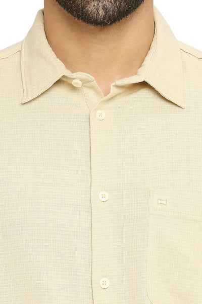 BASICS Mens  BEIGE SLIM SHIRT 23BSH51524 HS