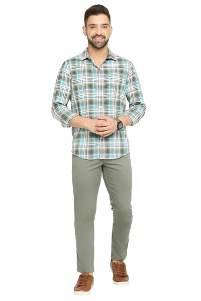 BASICS Mens  TEAL SLIM SHIRT 23BSH51680 HS