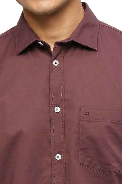 BASICS Mens  MID BROWN SLIM SHIRT 23BSH51765 LS