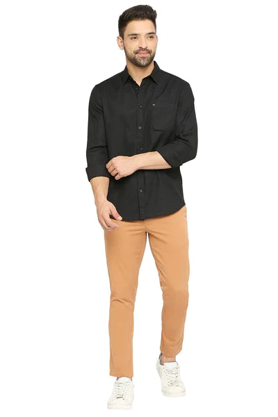 BASICS Mens  BLACK SLIM SHIRT 23BSH51966 HS