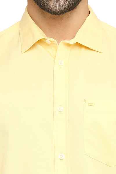 BASICS Mens  YELLOW SLIM SHIRT 23BSH51693 LS