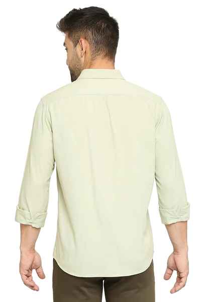 BASICS Mens  OLIVE SLIM SHIRT 23BSH51747 LS