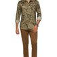 BASICS Mens  OLIVE SLIM SHIRT 23BSH51891 LS