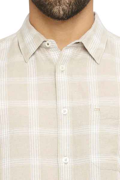 BASICS Mens  BEIGE SLIM SHIRT 23BSH51473 HS