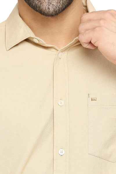 BASICS Mens  BEIGE SLIM SHIRT 23BSH51750 LS