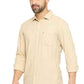 BASICS Mens  BEIGE SLIM SHIRT 23BSH51750 LS