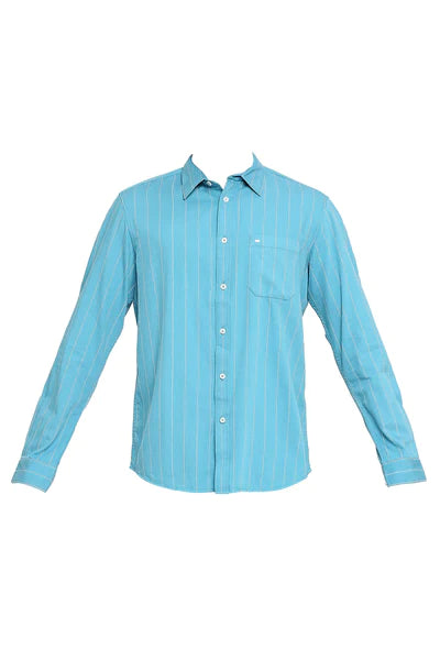 BASICS Mens  BLUE SLIM SHIRT 23BSH51644 HS