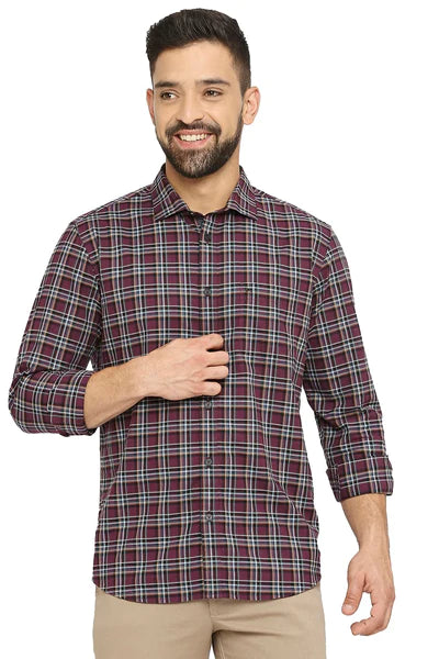 BASICS Mens  PURPLE SLIM SHIRT 23BSH51741 LS
