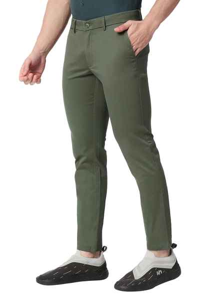 BASICS Mens  MID GREEN TAPERED TROUSER 23BTR50265 FF