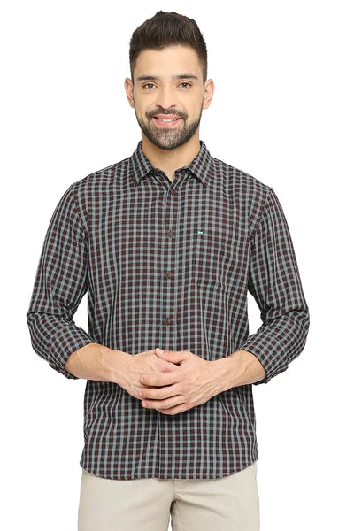 BASICS Mens  WINE SLIM SHIRT 23BSH51534 LS