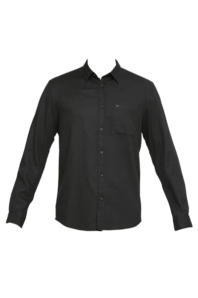 BASICS Mens  BLACK SLIM SHIRT 23BSH51966 HS