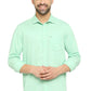 BASICS Mens  GREEN SLIM SHIRT 23BSH51689 LS