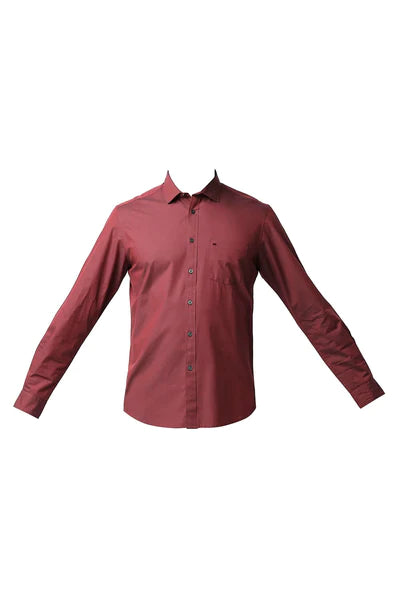 BASICS Mens  RED SLIM SHIRT 23BSH52253 LS