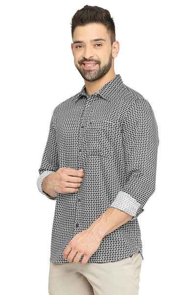 BASICS Mens  BLACK SLIM SHIRT 23BSH51893 LS