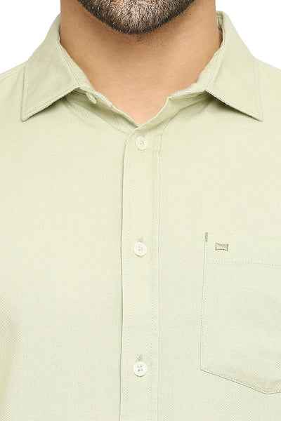 BASICS Mens  OLIVE SLIM SHIRT 23BSH51747 LS