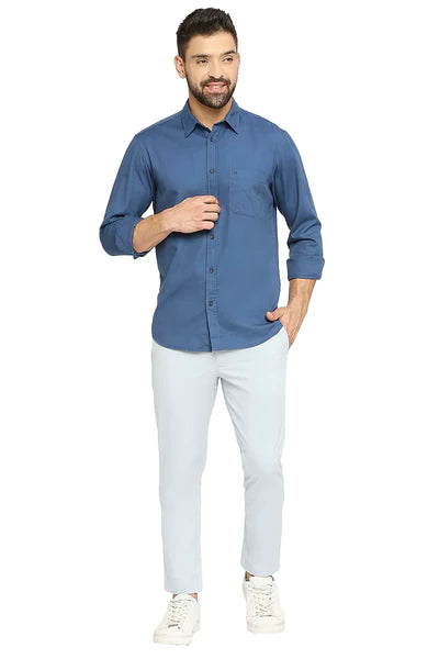 BASICS Mens  BLUE SLIM SHIRT 23BSH51963 HS