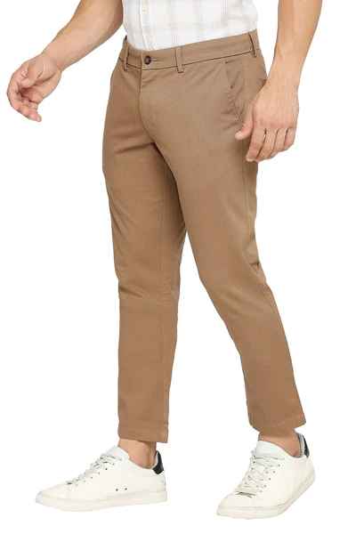 BASICS Mens  LIGHT BROWN TAPERED TROUSER 23BTR51563 FLATFRONT