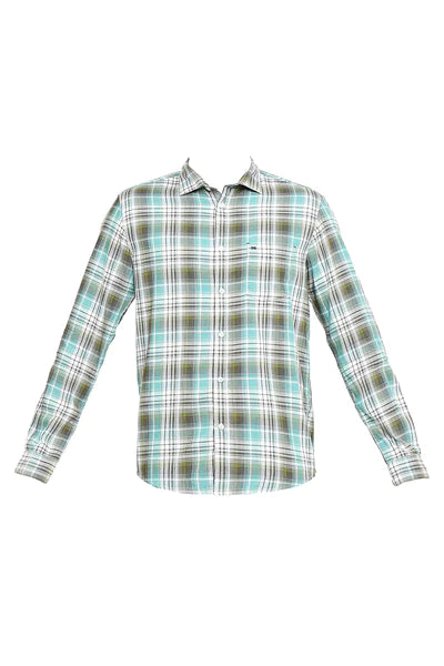 BASICS Mens  TEAL SLIM SHIRT 23BSH51680 HS