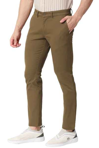 BASICS Mens  BROWN TAPERED TROUSER 23BTR50302 FF