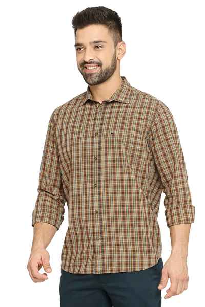 BASICS Mens  GREEN SLIM SHIRT 23BSH51488 HS