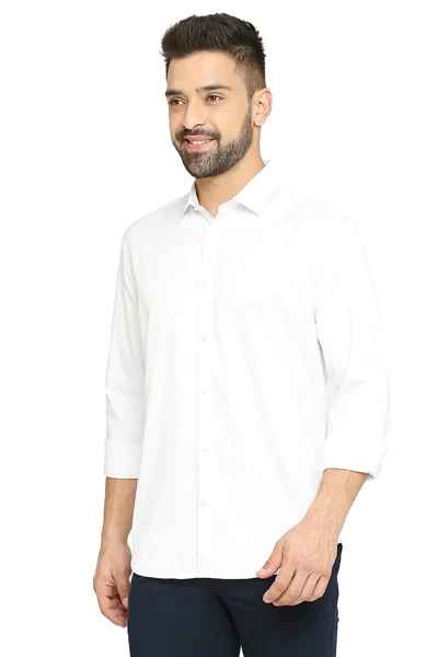 BASICS Mens  WHITE SLIM SHIRT 23BSH51718 LS