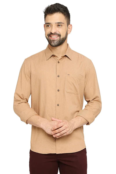 BASICS Mens  KHAKI SLIM SHIRT 23BSH52056 LS