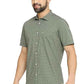 BASICS Mens  GREEN SLIM SHIRT 23BSH51909 HS