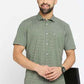 BASICS Mens  GREEN SLIM SHIRT 23BSH51909 HS