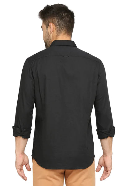 BASICS Mens  BLACK SLIM SHIRT 23BSH51966 HS