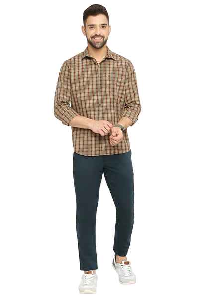 BASICS Mens  GREEN SLIM SHIRT 23BSH51488 HS