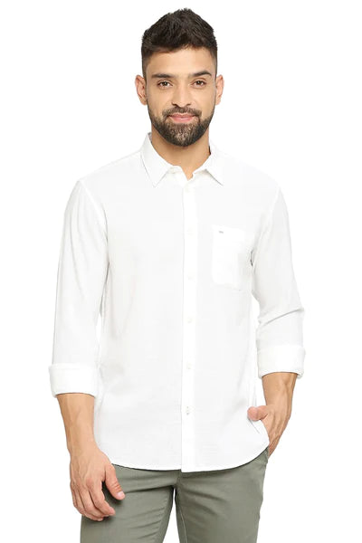 BASICS Mens  WHITE SLIM SHIRT 23BSH51528 HS